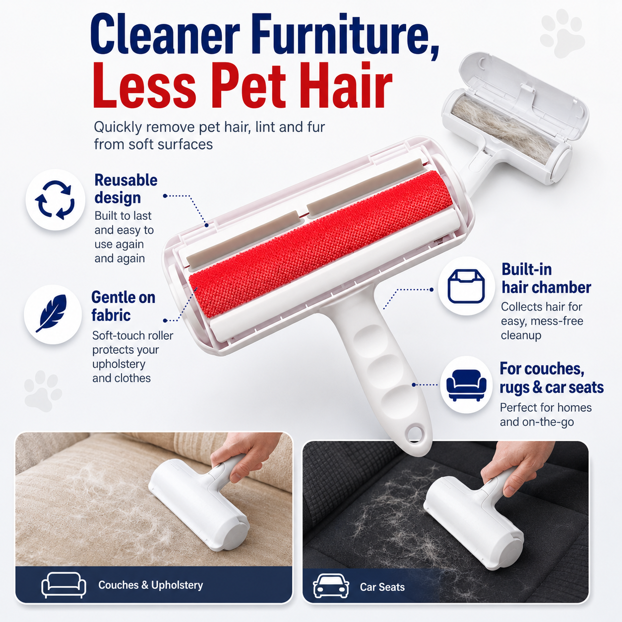 Cleaner furniture, less pet hair